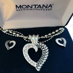 Montana Silver Necklace and earrings set